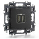 Valena Next prise USB double type A appareil complet noir à griffes