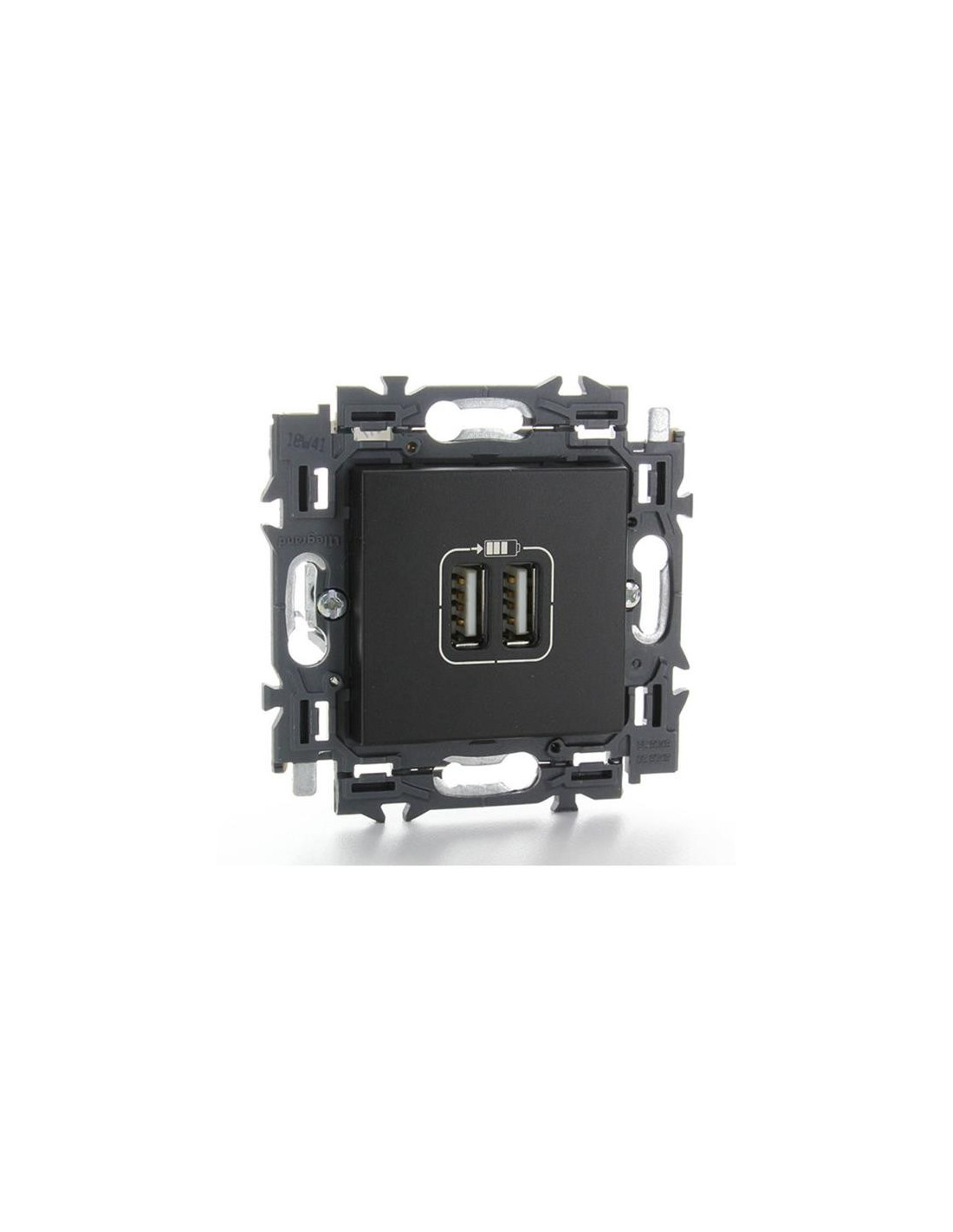 Valena Next prise USB double type A appareil complet noir à griffes