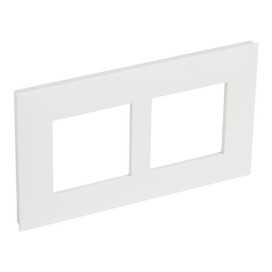 Valena Next plaque 2 postes vert entraxe 57mm blanc