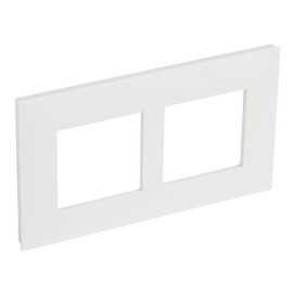 Valena Next plaque 2 postes vert entraxe 57mm blanc