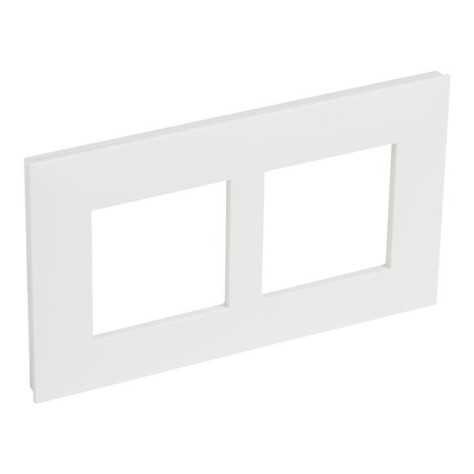 Valena Next plaque 2 postes vert entraxe 57mm blanc