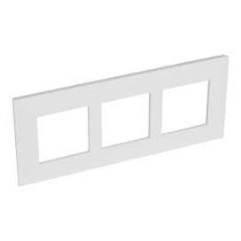 Valena Next plaque 3 postes vert entraxe 57mm blanc
