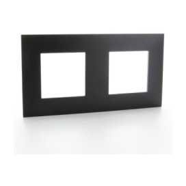 Valena Next plaque 2 postes hor/vert entraxe 71mm noir