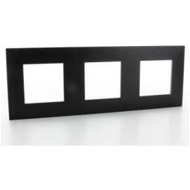 Valena Next plaque 3 postes hor/vert entraxe 71mm noir