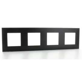Valena Next plaque 4 postes hor/vert entraxe 71mm noir