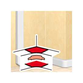 Angle intérieur variable DLP design 50x105mm - largeur couvercle 65mm - blanc