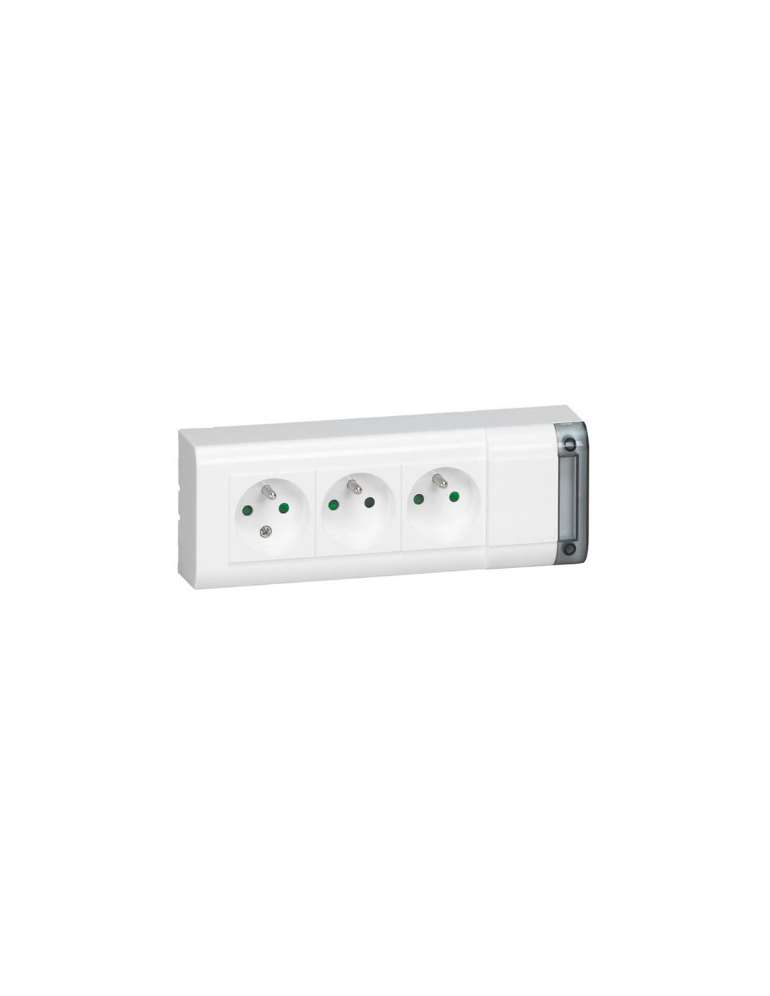 Bloc multiprises standard 4x(2P+T) 10/16A 250V blanc sans cordon
