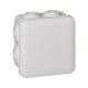 Boîte carrée Plexo IP 55 étanche - gris - 80x80x45mm - 7 embouts