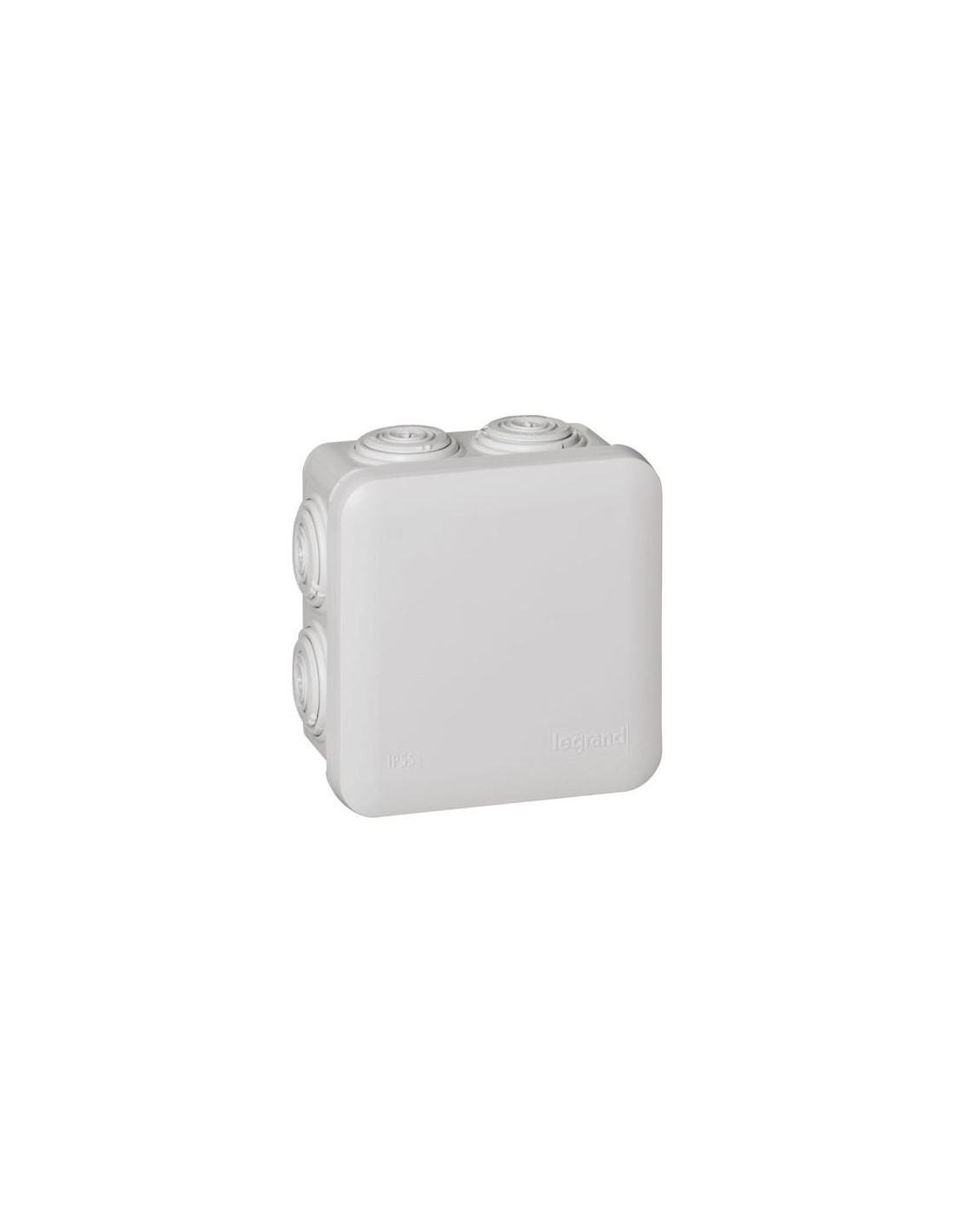 Boîte carrée Plexo IP 55 étanche - gris - 80x80x45mm - 7 embouts