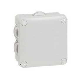 Boîte carrée Plexo IP 55 étanche - 105x105x55mm - gris - 7 embouts