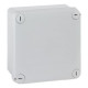 Boîte carrée Plexo IP 55 étanche - 105x105x55mm - gris - faces lisses pour presse-étoupe