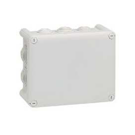 Boîte rectangulaire Plexo IP 55 étanche - 155x110x74mm - gris - 10 embouts