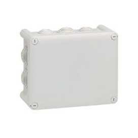Boîte rectangulaire Plexo IP 55 étanche - 155x110x74mm - gris - 10 embouts