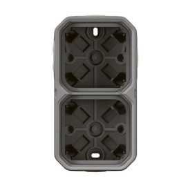 Boîtier à embouts à membrane 2 poste 4 entrées gris