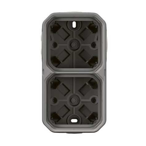 Boîtier à embouts à membrane 2 poste 4 entrées gris Boîtier à embouts à membrane 2 poste 4 entrées gris