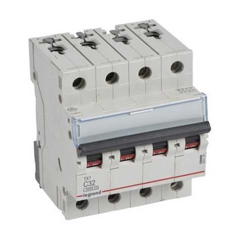 Disjoncteur TX³ 3kA 4P C32 400V - 4 modules