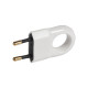 Fiche 2P 2,5A - 250V plastique blanc