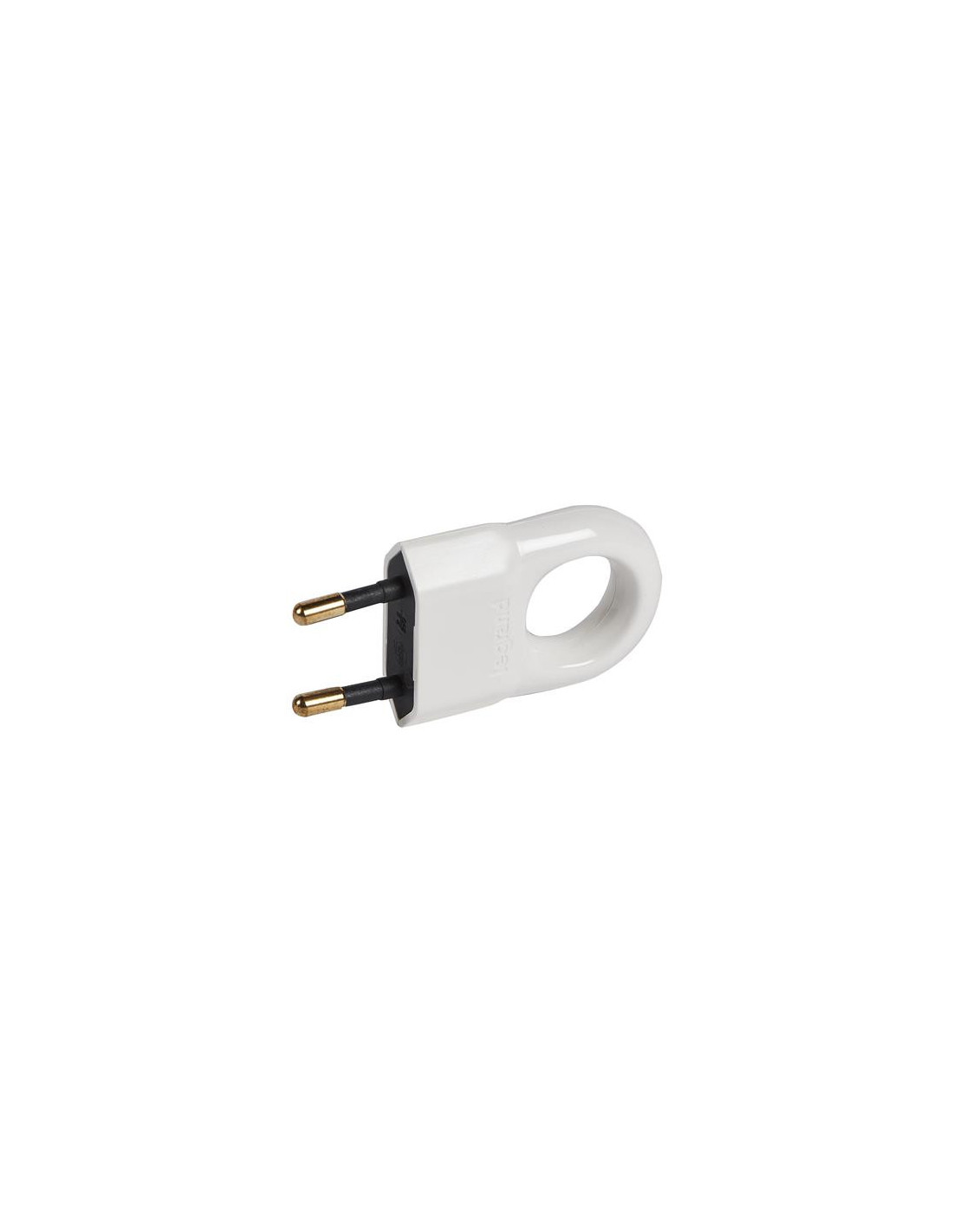 Fiche 2P 2,5A - 250V plastique blanc