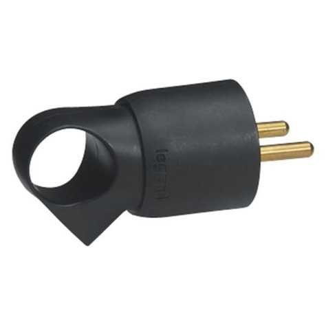 Fiche 2P+T + anneau 16A noir