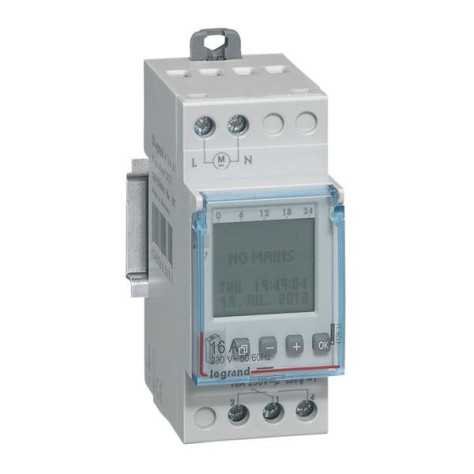 Interrupteur horaire hebdo. 1s 16A 230V 50/60Hz- 2 modules Interrupteur horaire hebdo. 1s 16A 230V 50/60Hz- 2 modules
