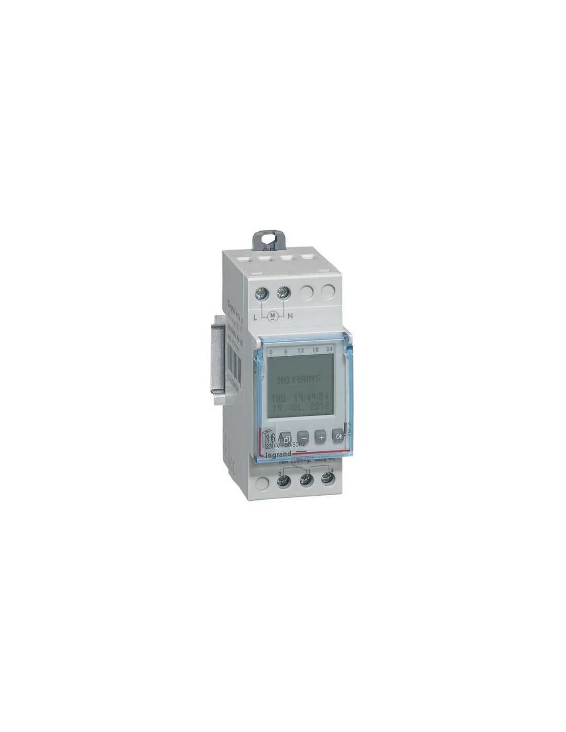 Interrupteur horaire hebdo. 1s 16A 230V 50/60Hz- 2 modules