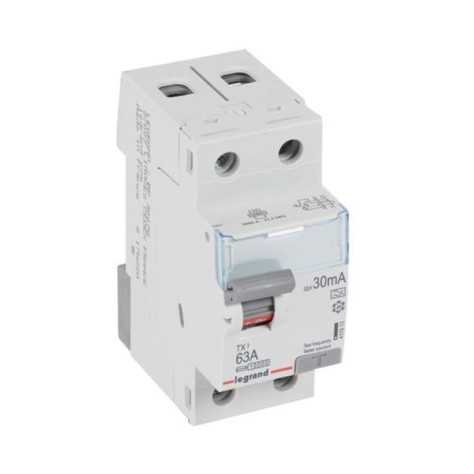 Interrupteur différentiel TX³ 2P 30mA 63A Type A - 2 modules Interrupteur différentiel TX³ 2P 30mA 63A Type A - 2 modules