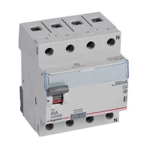Interrupteur différentiel TX³ 4P 300mA 40A Type A - 4 modules