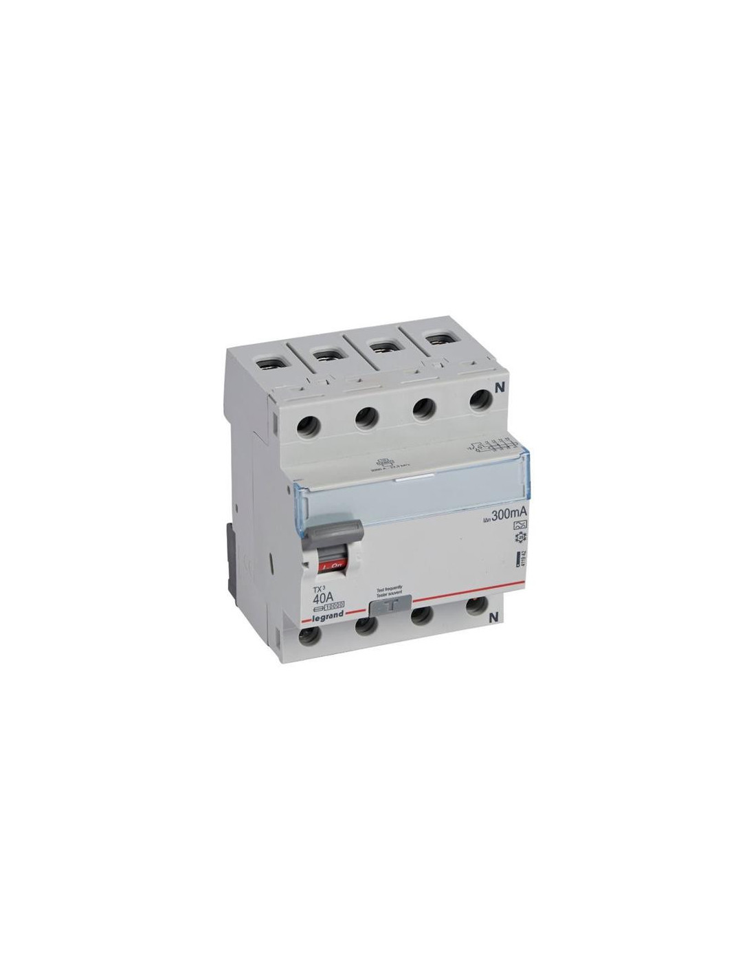 Interrupteur différentiel TX³ 4P 300mA 40A Type A - 4 modules