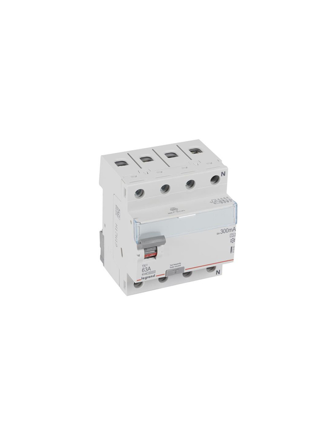 Interrupteur différentiel TX³ 4P 300mA 63A Type A - 4 modules
