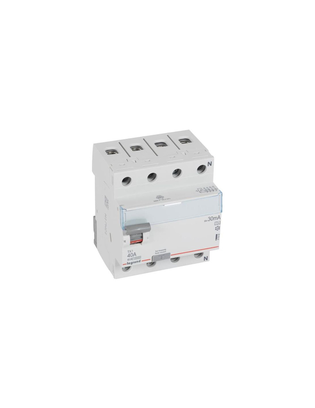 Interrupteur différentiel TX³ 4P 30mA 40A Type A - 4 modules