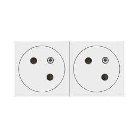 Mosaic Link prise 2x2P+T affleurante 45°-4 modules blanc