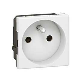 Mosaic prise 2P+T à vis 10/16A 250V 2 modules Blanc