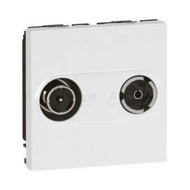 Mosaic prise TV/FM réseau câb. 2 modules Blanc