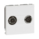 Mosaic prise TV/FM réseau câb. 2 modules Blanc
