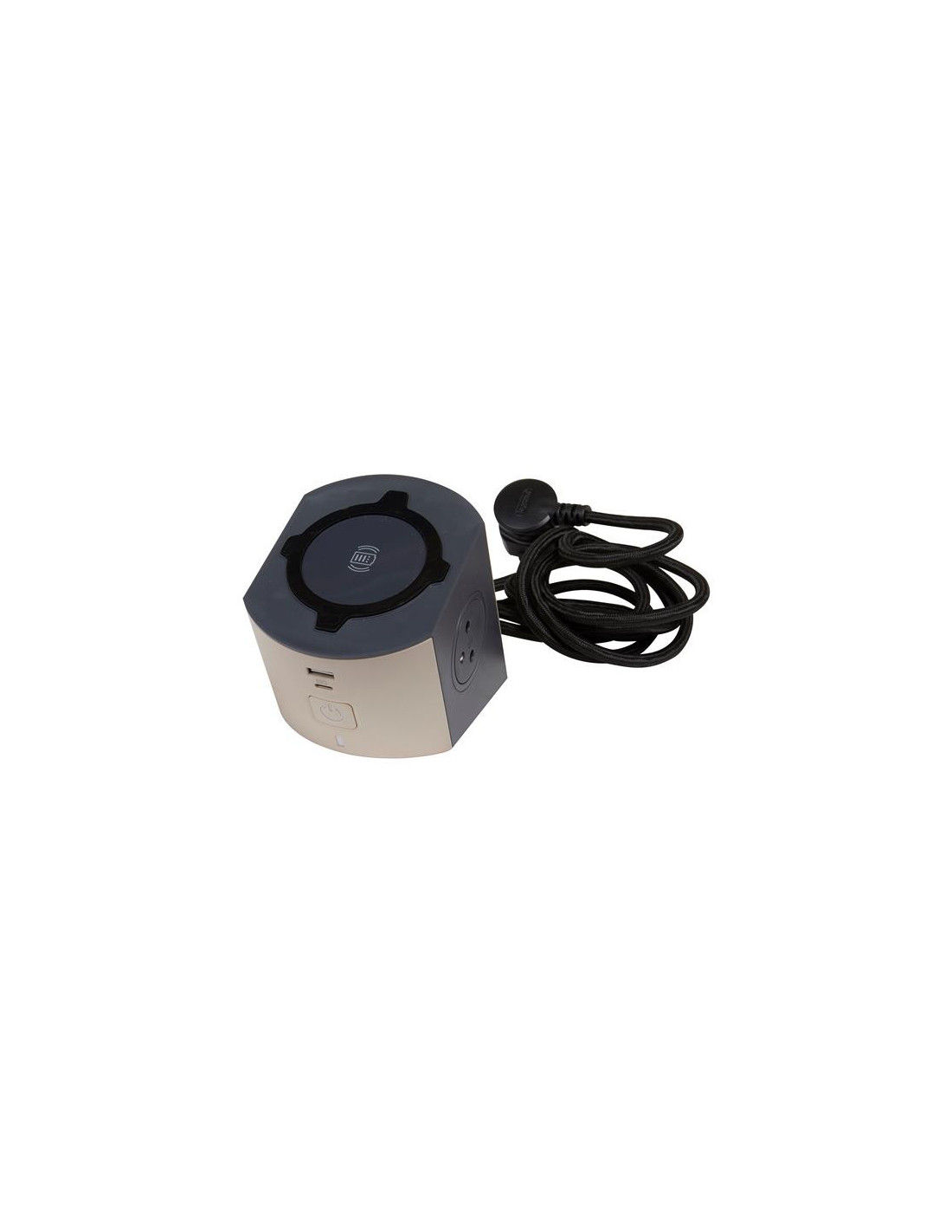 Multiprise station de charge 2x2P+T Surface , 1 chargeur sans fils induction , prise USB Type-A et Type-C et cordon -