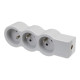 Multiprise extra-plate équipée de 3 prises 2P+T 16A 3680W à câbler - blanc et gris clair
