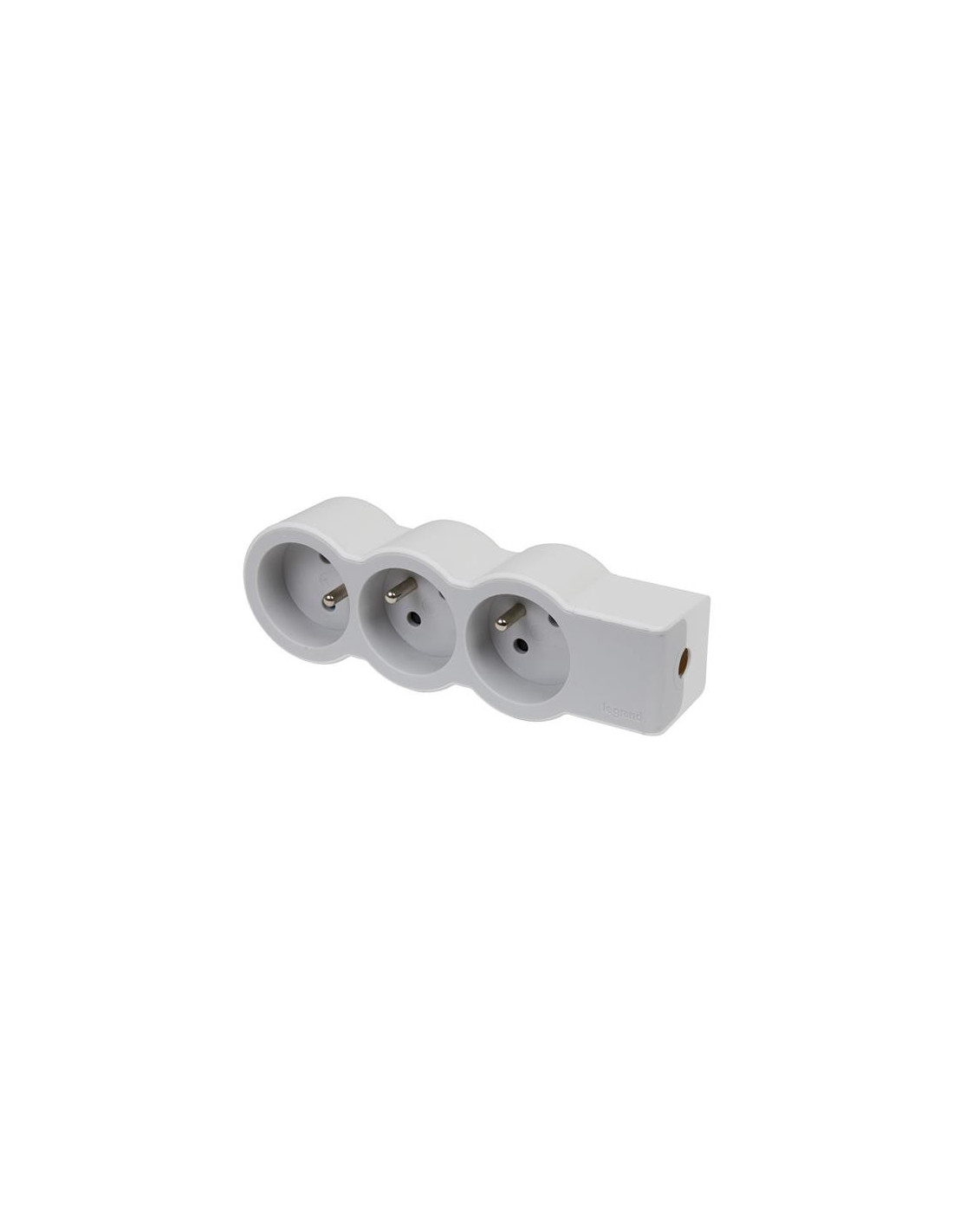 Multiprise extra-plate équipée de 3 prises 2P+T 16A 3680W à câbler - blanc et gris clair