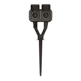 Piquet de jardin Plexo 2 Prises 2x2P+T précâblées complet gris