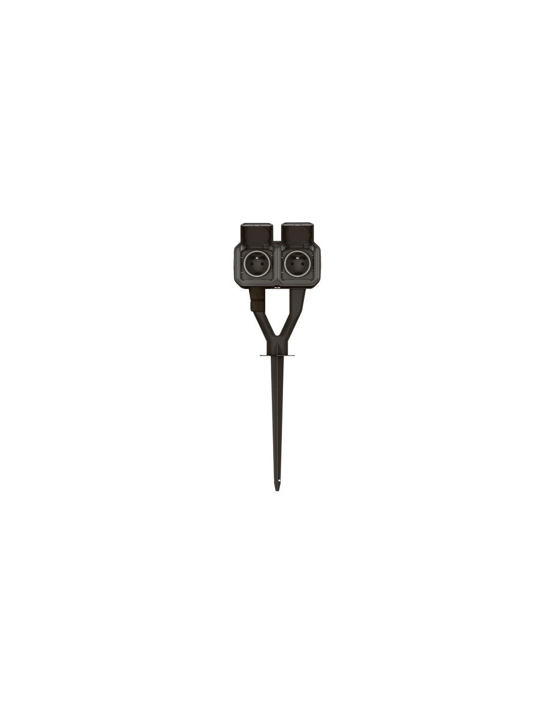 Piquet de jardin Plexo 2 Prises 2x2P+T précâblées complet gris