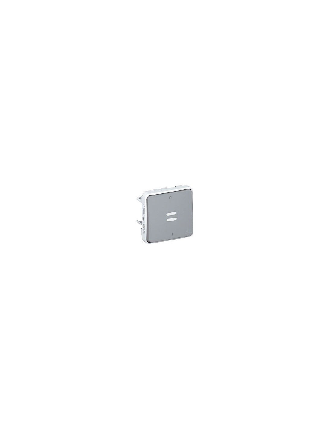 Plexo interrupteur bipolaire lumineux 10a 250v composable gris