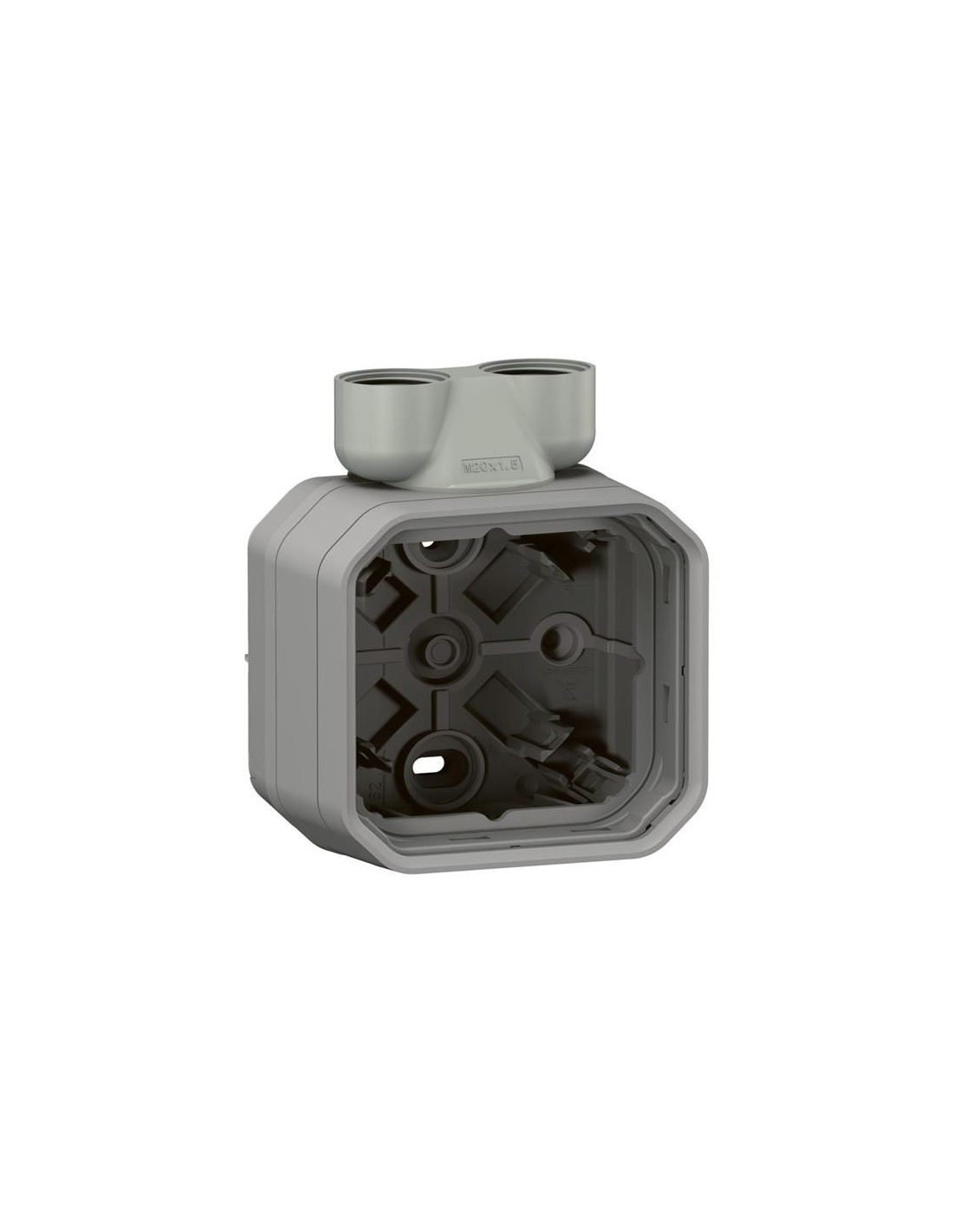Plexo boîtier 1 poste 2xM20 IP55 - IK08 gris