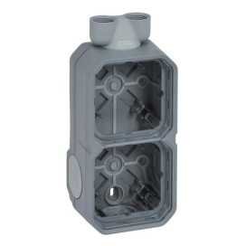 Plexo boîtier 2 poste 2xM20 verticale IP55 IK08 gris
