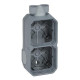 Plexo boîtier 2 poste 2xM20 verticale IP55 IK08 gris