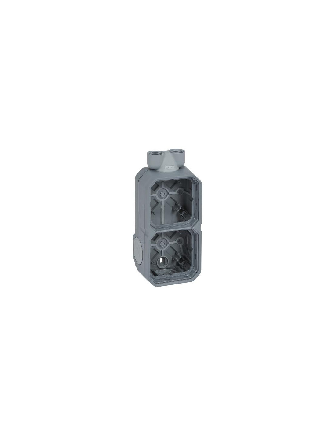 Plexo boîtier 2 poste 2xM20 verticale IP55 IK08 gris