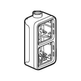 Plexo boitier vertical 2 pos 2 entrées M20 gris