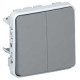 Plexo bouton-poussoir double 10a 250v composable gris
