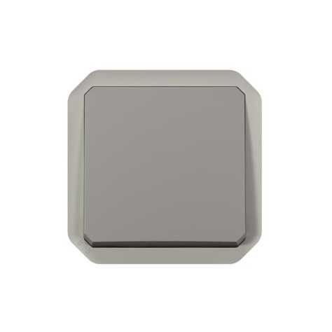 Plexo bouton-poussoir NO 10A 250V mécanisme IP55 IK08 gris Plexo bouton-poussoir NO 10A 250V mécanisme IP55 IK08 gris