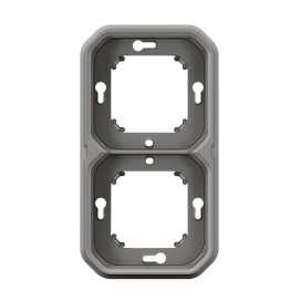 Plexo support plaques 2 poste horiz. ou vertic. IP55 gris