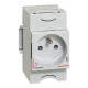 Prise de courant modulaire - 10/16 A 250 V - 2 P + T - 2,5 modules