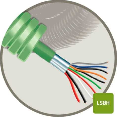 Tube précablé 16mm CCA ALARME 2X0.75+8X0.22 - LSOH - R100